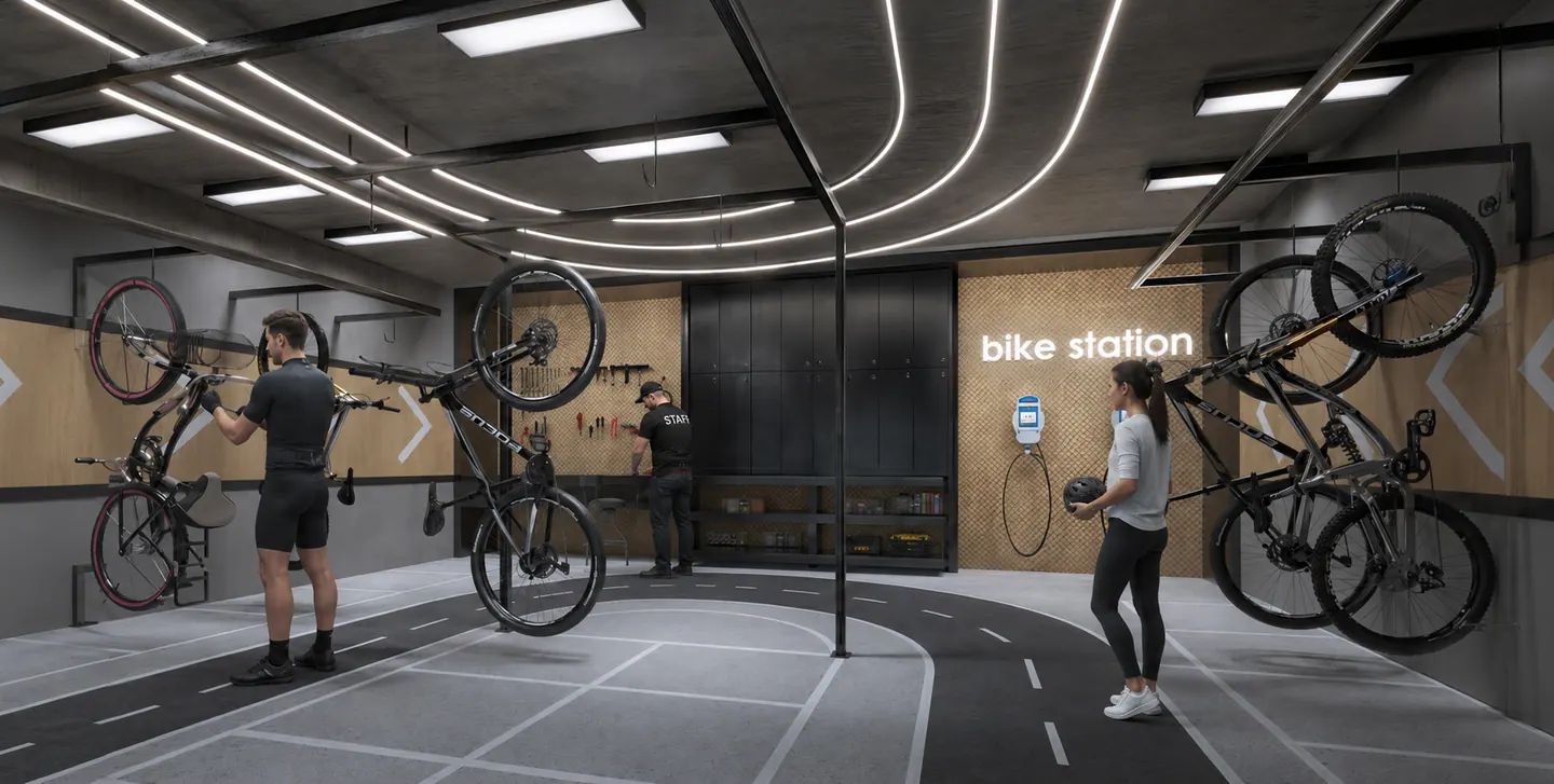Bicicletário e bike station